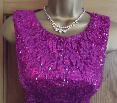 £29.99 • Buy Gorgeous ❤️ £65 Jane Norman Pink Sequin Mini Wiggle Party Dress Size 12 14