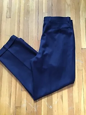 Luxe Zanella Men's 33-29 Dark Navy Blue Pleated Dress Pants100% WoolITALY • $16.79