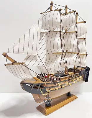 Wooden Decorative Sailing Ship Sailboat Model Fully Assembled ~ 13x12.5x3 In NEW • $18.99