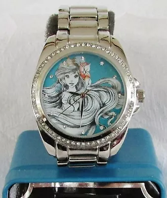 Disney Ariel Little Mermaid Sketch Watch Crystal Bezel Silver Tone New In Box! • $54.95