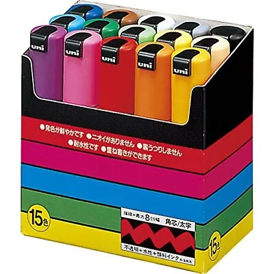 Mitsubishi Pencil Water-based Pen Posca Bold Square Core 15 Colors PC8K15C Japan • $48.83