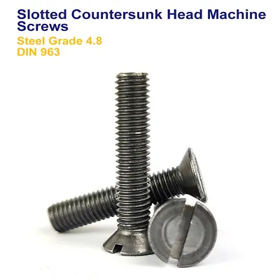 £1.29 • Buy M3 X 20mm SLOTTED COUNTERSUNK HEAD MACHINE SCREWS STEEL GRADE 4.8 DIN 963