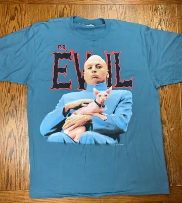VTG 90s Austin Powers Dr. Evil Mr. Bigglesworth Shirt XL Persian Cat Mike Myers • $120