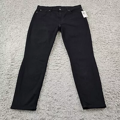 7 For All Mankind Jeans Womens 32 Black Cropped Low Rise Denim Gwenevere 32x26 • $14.99