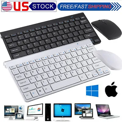 Mini Wireless Keyboard And Mouse Set Waterproof 2.4G For Mac Apple PC Computer • $15.28