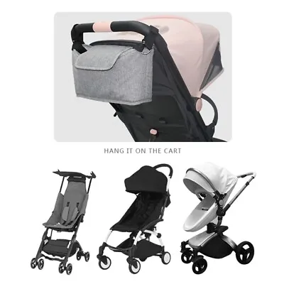 Multi-pocket Baby Stroller Organizer Bag Waterproof Baby Stuff Nappy Cup Holder • £8.74