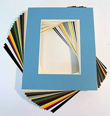 Topseller100 Pack Of 20 Mixed Colors 8x10 Picture Mats Matting With White Cor... • $31.13
