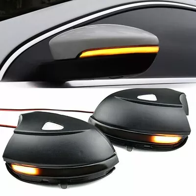 $39.09 • Buy Smoked Dynamic RearView Side Mirror Turn Signal Light For Passat B7 CC Jetta MK6
