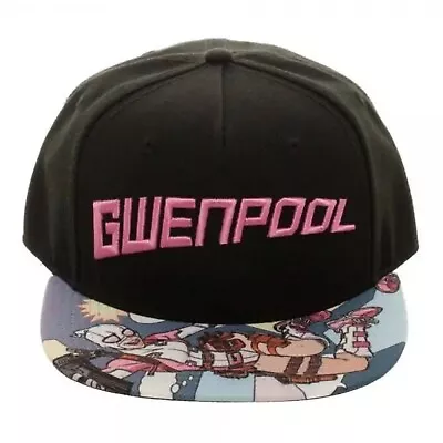 Marvel Universe The Unbelievable Gwenpool Snapback Flatbill Hat Cap • $22.95