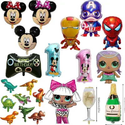 Mickey Minnie Mouse Spiderman Loll Doll Helium Game Happy Birthday Foil Balloons • $2.47