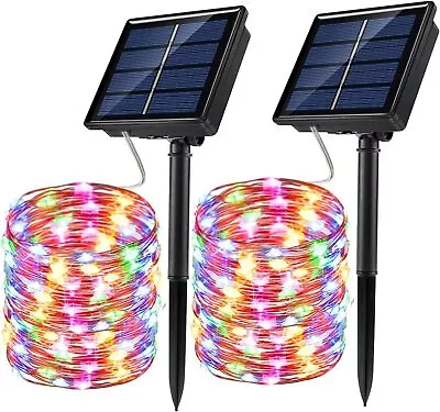 £10.99 • Buy LED Solar String Lights Waterproof Copper Wire Fairy Christmas Garden Outdoor 2X