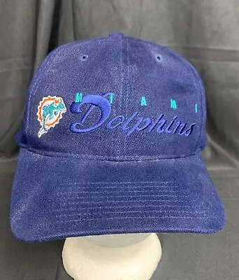 ✨Vintage Miami Dolphins Twins Enterprise Blue Embroidered Hat Strapback Cap NFL • $14.99