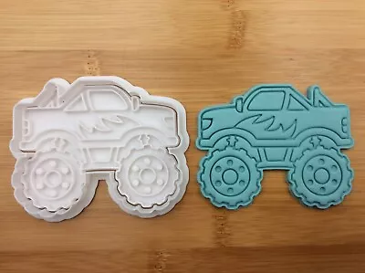 Cartoon Monster Truck Kids Birthday Cookie Stamp Cutter Fondant Mold • $7.65