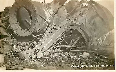 Minnesota MN Montevideo R. R. Wreck Oct 1910 Real Photo Postcard • $50