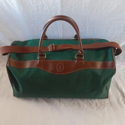 $46.95 • Buy Vintage Ralph Lauren Polo Green Canvas Large Duffle Bag Weekend Travel Carry On