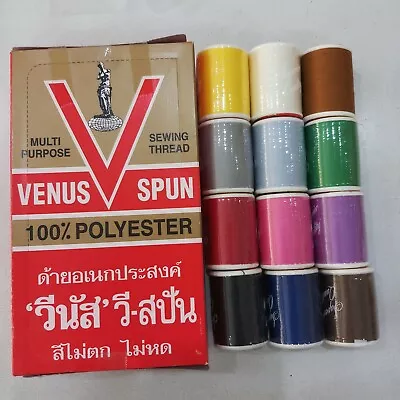 £23.83 • Buy 100% Polyester Thread Tube Sewing Quilting Multi-Color Thai (1 Lot : 12 Pieces)