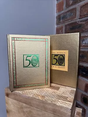 The Hobbit 50th Anniversary Edition J.R.R. Tolkien Hardcover Gold Slip Cover UK • £49