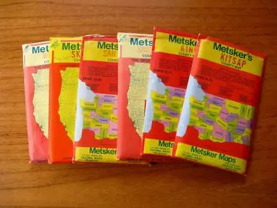 Lot Of 6 Metsker's Maps - Washington State - Skagit Kitsap King San Juan Whatcom • $32