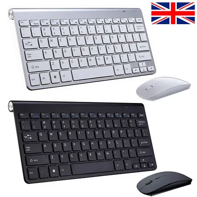 Ultra Slim 2.4G Cordless Wireless Keyboard And Mouse Set Combo For MAC PC Laptop • £12.99