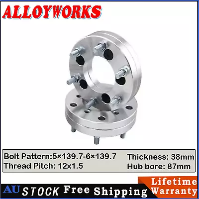 2Pcs 6 Stud Wheel Spacer Adapters 5x139.7 To 6x139.7mm 12x1.5 38mm Universal • $81.88