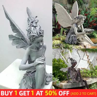 Brand New Sitting Garden Ornament Garden Angel Fairy Statue Home Decor Figurine • £7.99