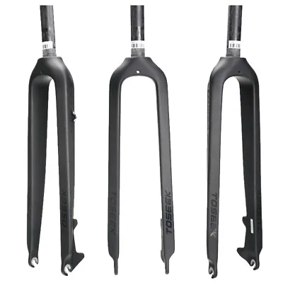 $14.24 • Buy 1-1/8  Full Carbon Fiber Mountain Bike Fork Disc Brake Rigid Forks 26/27.5/29er