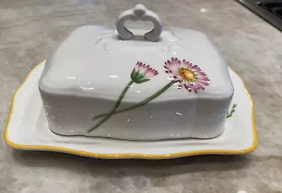 Villeroy & Boch  My Garden  Covered Butter Dish Fine China Excellent Cond. • $150