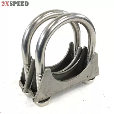 2 Pieces Of Stainless Steel U Bolt Clamp For 2.25  To 2.4  O.D Pipe Heavy Duty • $15.99