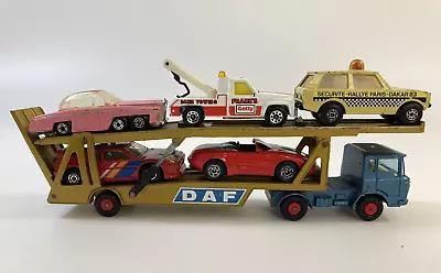 Matchbox DAF Car Transporter With Five Matchbox Cars • £8.50