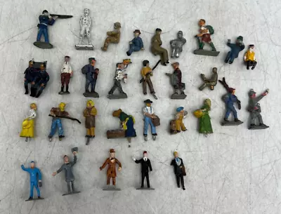 Vintage Lot Of 30 Ho Scale Painted Train Miniature Figures Lead / Plastic • $40.04