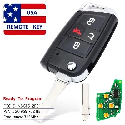 For VOLKSWAGEN VW GTI Golf KLG 2015-2019 Keyless Entry Flip Smart Key REMOTE FOB • $40.90