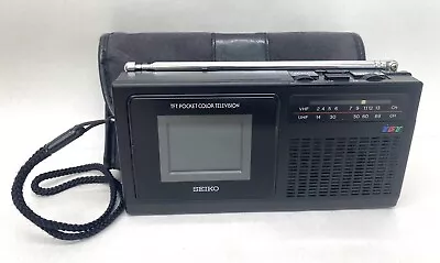 Vintage 1980's Seiko TFT Pocket Color TV Television T102 VHF UHF  • $27.99