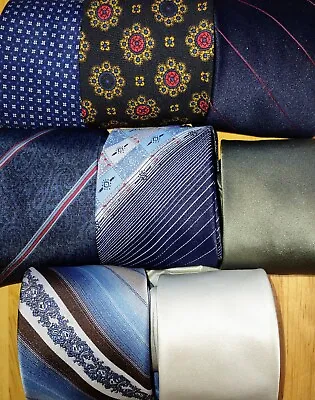 Lot Of 8 Vintage Men's Skinny Neckties Silk & Polyester Multicolor/Pattern Ties • $19