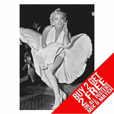 Marilyn Monroe Bb2 Skirt Pose Poster Art Print A4 A3 Size Buy 2 Get Any 2 Free • £6.97