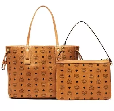 MCM Reversible Medium Cognac Liz Shopper W/ Pouch • $929.15