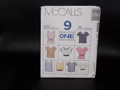 🦋 McCALL'S #8050 - LADIES ( 9 STYLE ) PULLOVER SUMMER TOP PATTERN 14-18 FF • $11.39