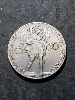 1937 Vatican City Pius XI 50 Centesimi Coin #196 • $7.65