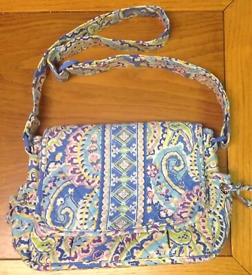 EUC Vera Bradley Capri Blue Lindsay Lindsey Shoulder Or Crossbody Bag  Excellent • $29.99