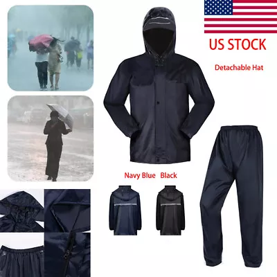 Rain Suit For Men Women Jackets Pant Gear Raincoat Waterproof Motorcycle Hivis • $22.79