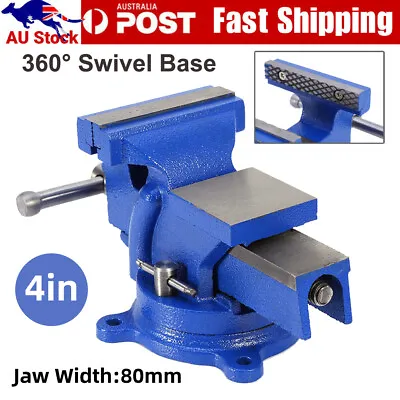 4  Bench Vice Clamp Heavy Duty Workbench Vise Anvil Swivel Base Jaw Grip 100mm • $41.34