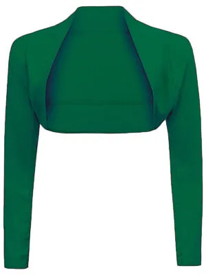 Ladies Long Sleeve Plain Bolero Shrug Cropped Jersey Top Women New Uk 8 - 26 • £5.99