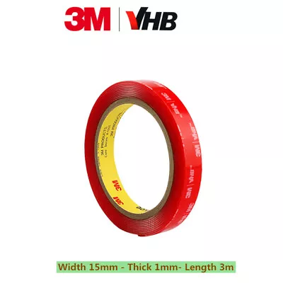 CLEAR 3M VHB  4910 DOUBLE SIDED Self Adhesive Sticky TAPE Acrylic Mounting Foam • £8.62