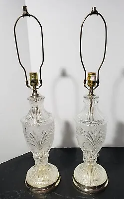 2 Vintage LEVITON Lead Crystal Table Lamps Pair Absolutely BEAUTIFUL! 28  • $99.99