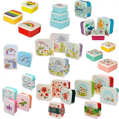 Set Of 3 Small Child Kids Boys Girl Adult Plastic Snack Lunch Sandwich Box  • £9.99