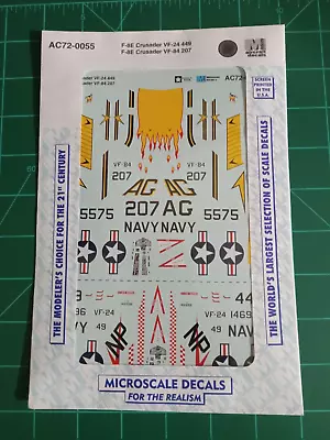 1/72 0055 Microscale F-8E Crusader VF-24 84 Jolly Roger Decal F Hasegawa Academy • $17