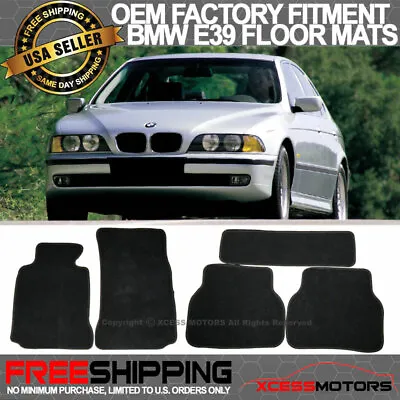 97-03 E39 5-Series Floor Mat Carpet Front Rear Row Nylon Black FOR: (BMW) • $43.99