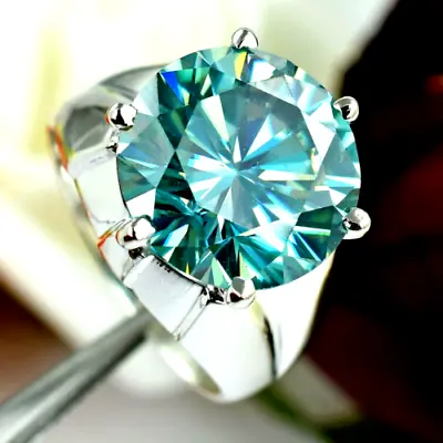4.50 Blue Diamond Wedding Solitaire Ring Men's Round 925 Shape Cut • $118.75