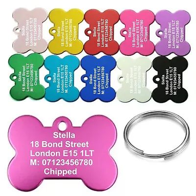 £2.45 • Buy Dog Tag Personalised Engraved ID Pet Tags Cat Identification Collar Name Tag