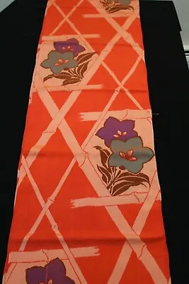 F-978 Antique Meisen Silk Kimono Fabric - Lily - 13   X 41    • $13.99