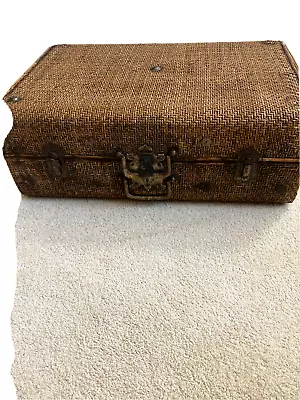 Antique Wicker Chinese Suitcase-Restored- With Wood Interior • $95